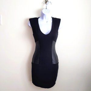NWOT Bebe Black Mix Media Dress Size XS
